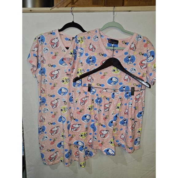 Peanuts Snoopy Women's Vintage Pajama 3 Piece Set Size Large - Picture 6 of 6